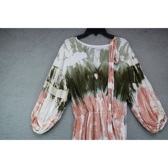 Young Fabulous & Broke 3/4 Puff Sleeve Tie-Dye Maxi Dress-Size M-New with Tags - Picture 3 of 9